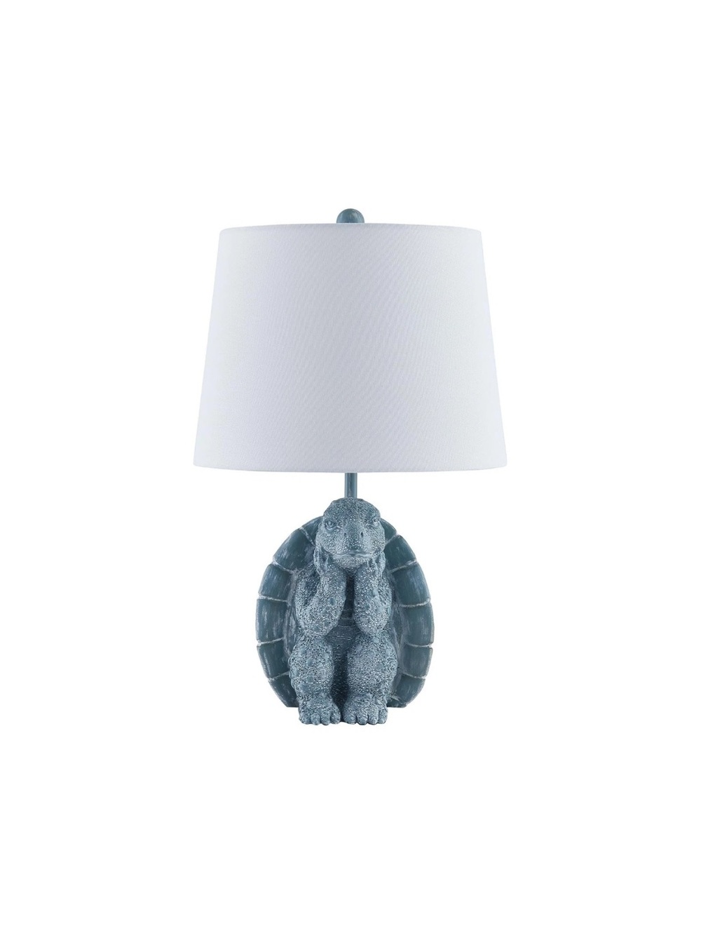 Crestview Collection Blue Turtle Table Lamp with White Shade - Home Accents 19.5